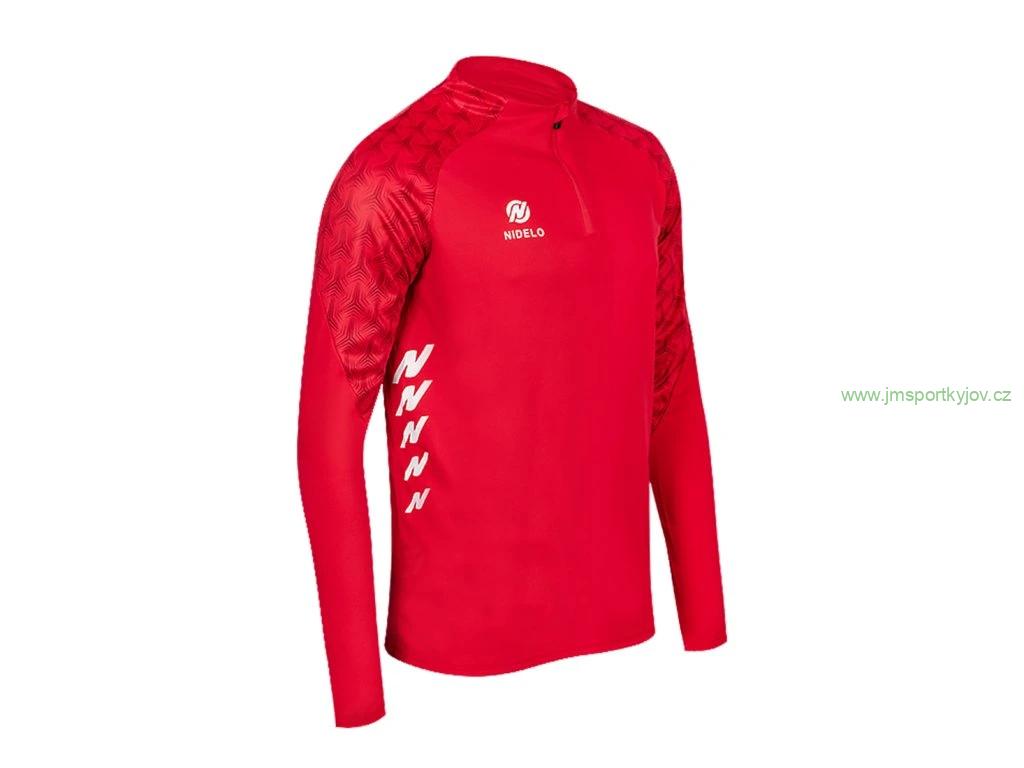 Tréninková mikina NIDELO Training 1/2 zip jacket Nantes červená 