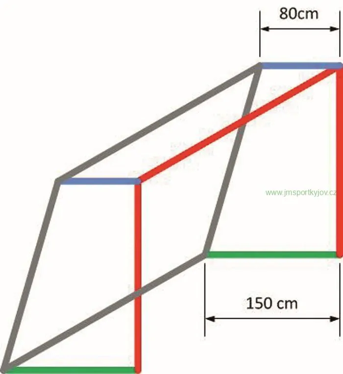 Fotbalová branková síť PP 3 mm, hloubka 0,8 x 1,5 m