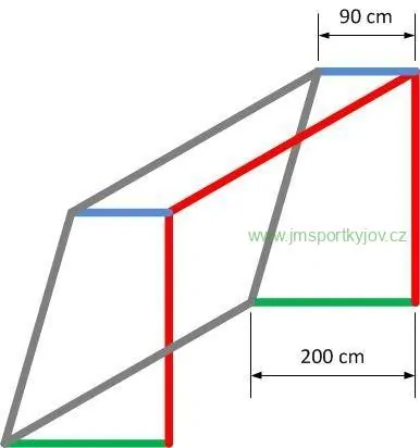 Fotbalová branková síť Junior PP 4 mm, hloubka 0,9 x 2,0 m