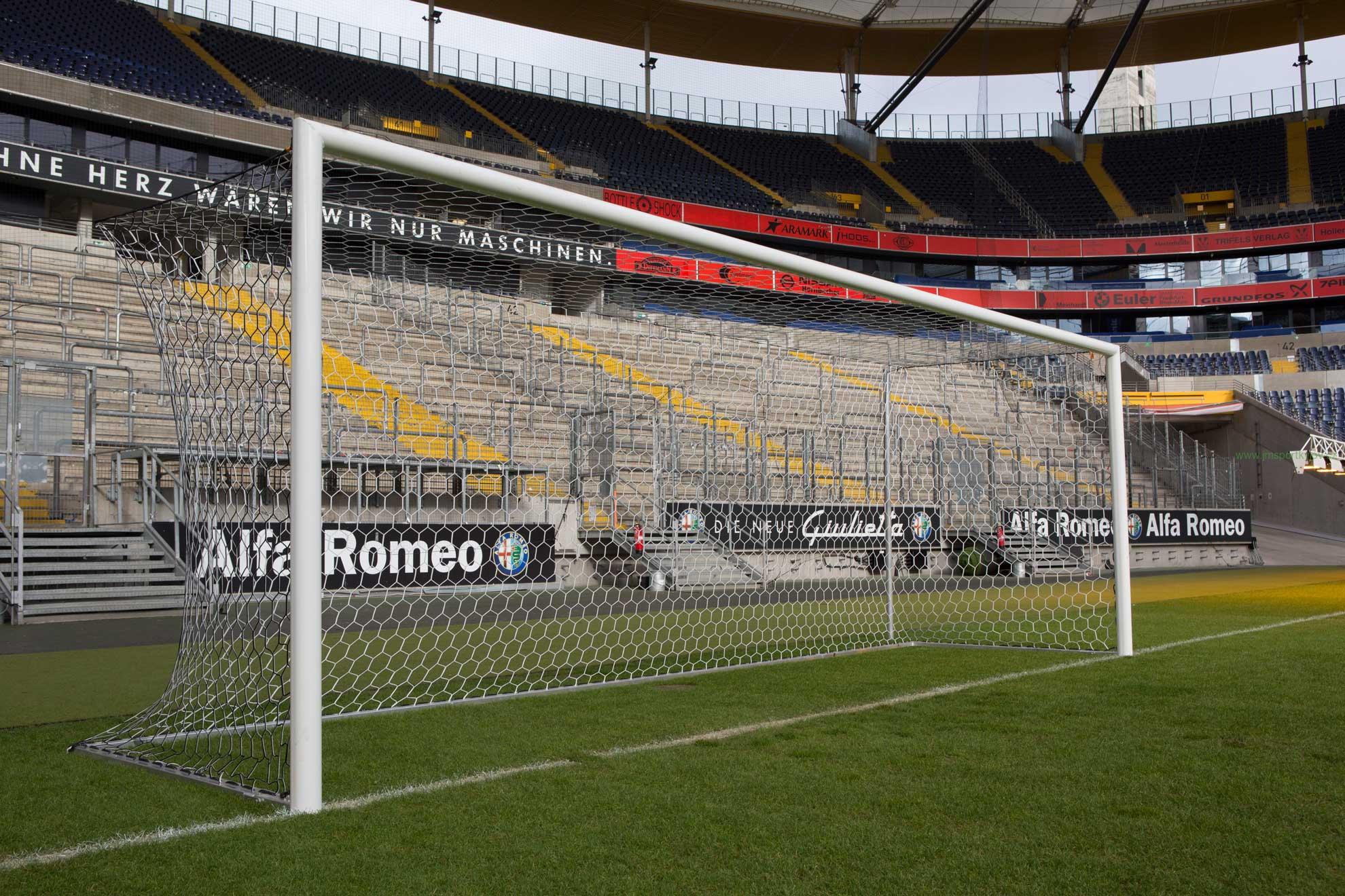 Fotbalová branková síť PP 3,5 mm FANI, diváci x TV kamery, bílá/černá