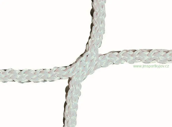 Fotbalová branková síť PES 4 mm, bílá, hloubka 0,8 x 2,0 m